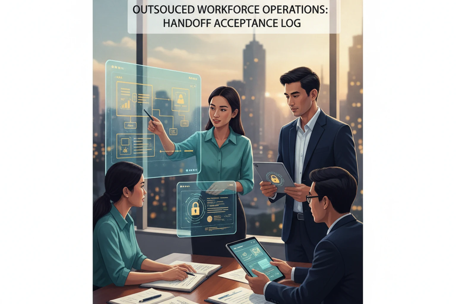 Outsourced Workforce Operations: Handoff Acceptance Log editorial illustration